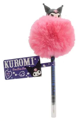 BLUESKY Kuromi Pompon Kugelschreiber / Sanrio / flauschiger Pompon / schwarze Mine