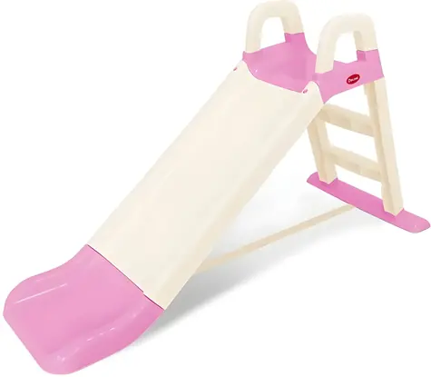 DOLONI Rutsche 140 cm weiß-rosa / Höhe 85 cm / Breite der Gleitfläche 38 cm