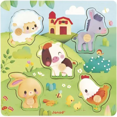 JANOD Sinnespuzzle Tiere / Puzzle / Holz / 5 Teile