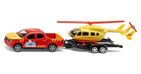 Siku Super Nissan Navara Bergrettungswagen / Modellauto mit Hubschrauber / 1:50 / Metall, Kunststoff / ab 3 Jahren