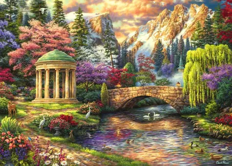 GRAPHICS Puzzle „Frieden im Garten“ / 500 Teile / 47,8 × 34,2 cm
