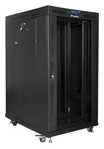 Lanberg 22U 19" schwarz / Rack-Schrank / 800 x 1000 mm / Flach verpackt / Glastür / LCD