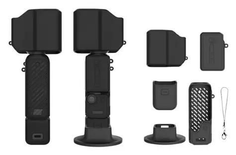 DJI OSMO Pocket 4 Pro Silikon-Schutzhüllen-Set Schwarz / Zubehörset / Schutzhüllen + Ständer