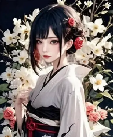 Norimpex Diamantmalerei Mädchen im Kimono / 30x40 cm