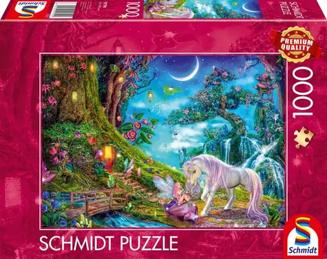 Schmidt Puzzle Einhorn und Fee / 1000 Teile / ab 12 Jahren