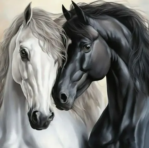 Norimpex Diamantmalerei Schwarz-Weiß Freundschaft / 30x40 cm