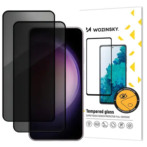Wozinsky Sichtschutzglas / Gehärtetes Glas / Samsung Galaxy S26 / Kompatibel mit Fingerabdruckleser / 2 Stück