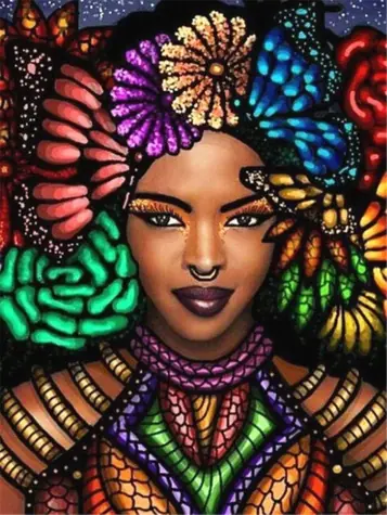 Norimpex Diamantmalerei Afrikanische Frau / Diamantmalerei / 30x40 cm