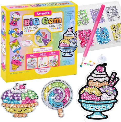 JOKOMISIADA Diamantmalerei 2-in-1-Set / Kreativset / 12 Aufkleber + 2 Sonnenfänger