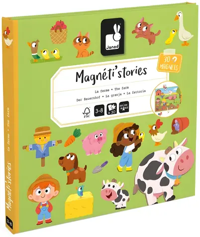 JANOD Magnetgeschichten Bauernhof / Magnetbuch / 30 Magnete
