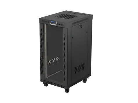 Lanberg FF01-6824-12BL schwarz / Rack-Schrank / 19" / 24 HE / 600 x 800 mm / Tragfähigkeit 1200 kg