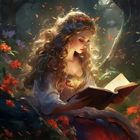 Norimpex Diamantmalerei Prinzessin mit Buch / 30x40 cm