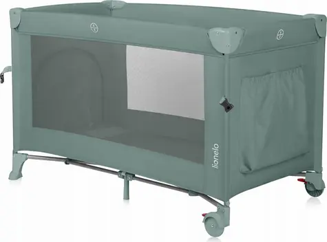 Lionelo Reisebett Ellen 3-in-1 Grün Sage / Zustellbett / bis 15 kg / 2 Räder mit Bremse