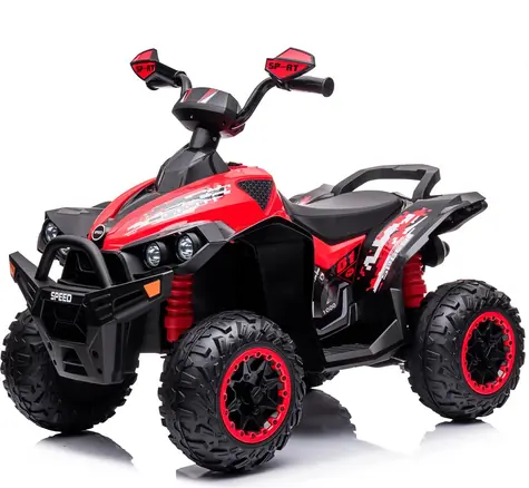 CHIPOLINO Elektrofahrzeug Quad ATV Speed rot / 2x 35 W / Li- ION 10,8 V/5 Ah / bis zu 4,3 km/h / Licht und Musik