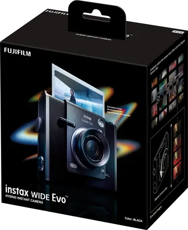 Fujifilm INSTAX WIDE Evo schwarz / Sofortbildkamera / CMOS / Bluetooth 5.1