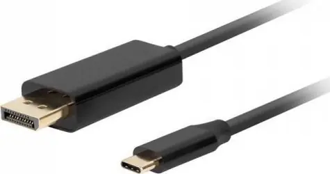 Lanberg CA-CMDP-10CU-0005-BK schwarzes USB-C-auf-DisplayPort-Kabel / 0,5 m