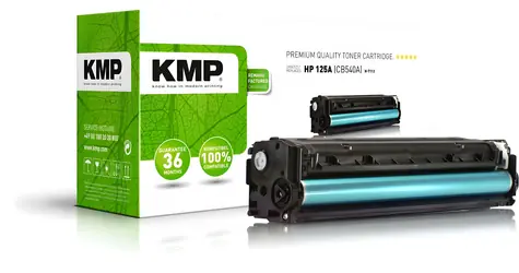 KMP-kompatibler Toner HP CB540A Schwarz / Toner / generalüberholt / 2.200 Seiten / für HP CM1312, CP1215