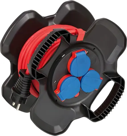 Brennenstuhl X-Gum schwarz / Kabeltrommel / Gummi / 10 m Kabel / IP44 / 3 Steckdosen