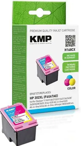 Ersatz-Farbpatrone HP Nr. 302XL (KMP H168CX) / Cyan, Magenta, Gelb / 12 ml / 350 Seiten