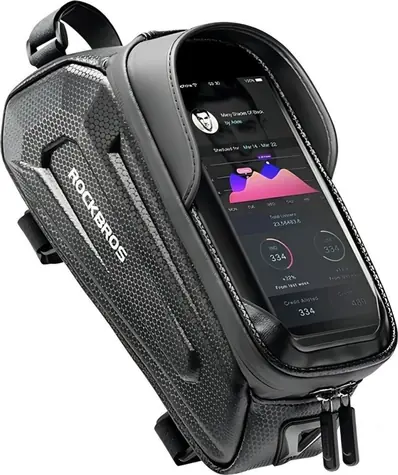 Rockbros Rahmentasche mit Handyfach, schwarz / Rahmentasche / 1,7 l
