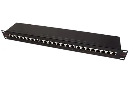 Roline Patchpanel 19" STP schwarz / Patchpanel / CAT.5E / 24 Ports / 1 HE