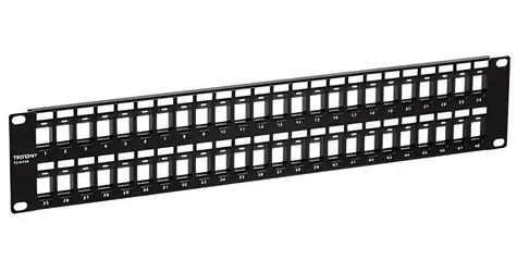 Trendnet TC-KP48 schwarz / Patchpanel für Keystone / 48 Ports / unbestückt / 2 HE / 19"