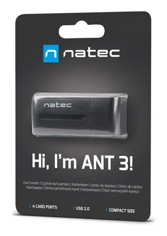 Natec MINI ANT All-in-One / Speicherkartenleser / USB 2.0 / SD/MMC/MS/microSD/M2