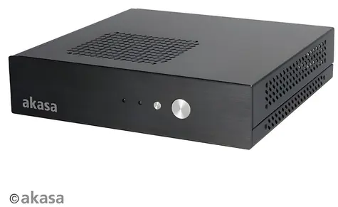 Akasa Cypher schwarz / PC-Gehäuse / Dünnes Mini-ITX / Aluminium / 120-W-Netzteil / OEM