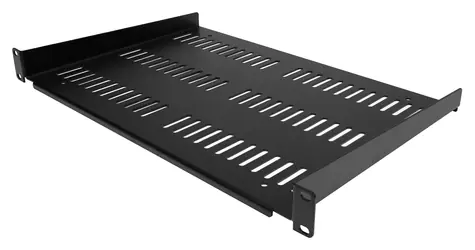 StarTech 1HE belüftetes Regal, schwarz / Rack-Regal / 19" / Tiefe 305 mm / Tragfähigkeit 25 kg