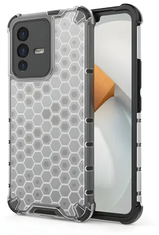 Hurtel Honeycomb Hülle, transparent / Robuste Hülle mit Gelrahmen / Vivo V23 5G