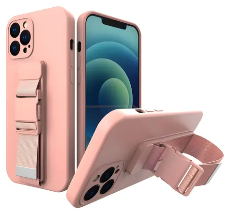 Hurtel Rope Case pink / Schutzhülle / XIAOMI POCO X3 NFC / Gel mit Riemen und Kette