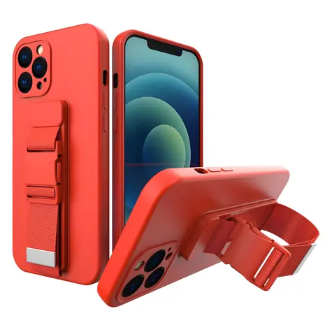 Hurtel Rope Gel-Hülle mit Kette für Samsung Galaxy A21s, rot / Hülle / Schultergurt