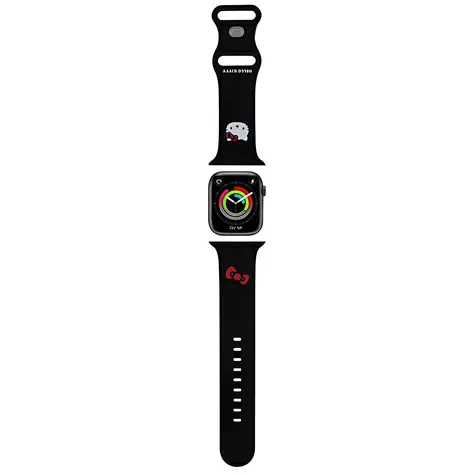 Hello Kitty Silikon-Kopfband mit Katzenmotiv, schwarz / Armband / Apple Watch 42/44/45/49 mm