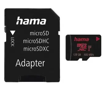 HAMA microSDXC 128 GB + Adapter / Speicherkarte / UHS-I U3 / V30 / 80 MB/s