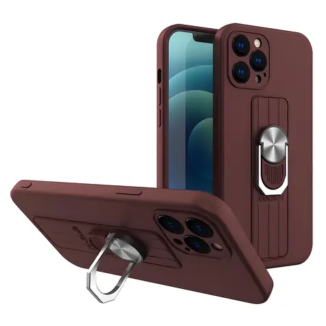 Hurtel Ring Case braun / Schutzhülle / Apple iPhone 13 mini / Silikon, mit Ständer