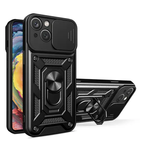Hurtel Hybrid Armor CamShield schwarz / Schutzhülle / Vivo Y16, Vivo Y02s / Kameraschutz