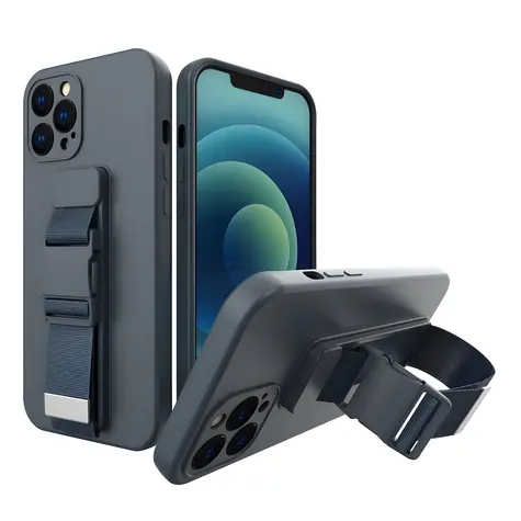 Hurtel Gel-Hülle mit Kette für XIAOMI POCO X3 NFC Dunkelblau / Hülle / Kettenband