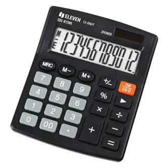 Eleven SDC-812NR schwarz / Taschenrechner / Desktop / 12-stellig / Dual-Netzteil