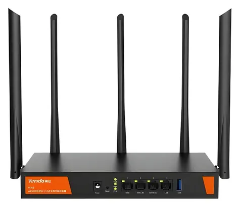 Tenda W30E schwarz / Router / Wi-Fi 6 AX3000 / Dualband 2,4 GHz/5 GHz / Gigabit-Ethernet / 3x LAN / USB / WPA3