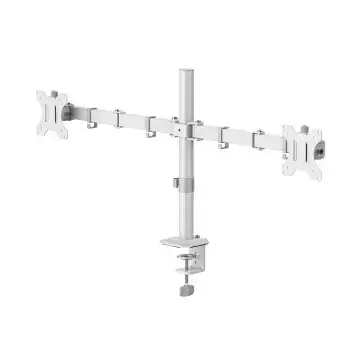 HAMA Tischhalterung für 2 Monitore 35" weiß / Tischhalterung / 2 Arme / VESA 75x75-100x100 / Tragkraft 12 kg