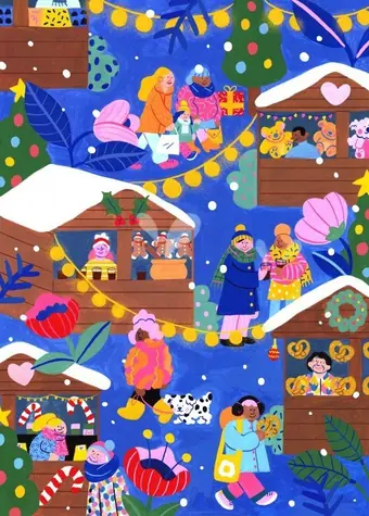 PIECES & PEACE Puzzle Weihnachtsmarkt / 500 Teile / 34,2 x 47,8 cm