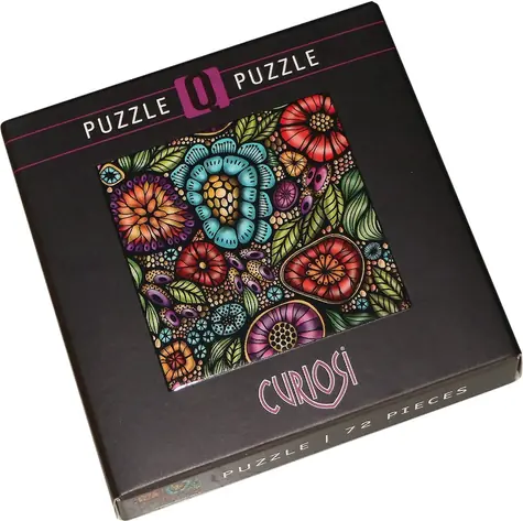 CURIOSI Quadratisches Puzzle Q Life: Bunte Blumen / 72 Teile / 12,5 × 12,5 cm