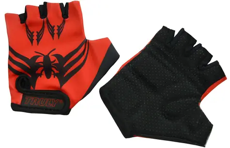 RULYT Fahrradhandschuhe TRULY JUNIOR rot, Größe 4 / Kinder / Gepolsterte Handflächen / Klettverschluss