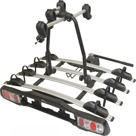 Compass DOLPHIN 4 TÜV / Fahrradträger für Anhängerkupplung / 4 Räder / faltbar / Diebstahlsicherung / Tragfähigkeit 60 kg