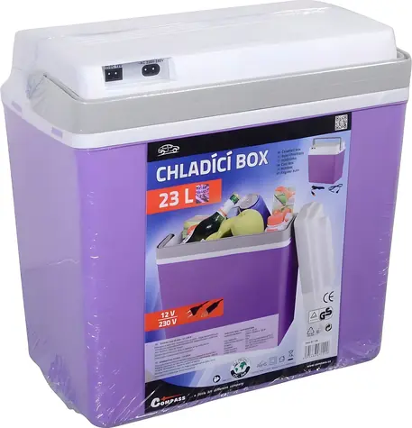 Compass Kühlbox 23 l lila / Thermoelektrische Kühlbox / 12 V / 230 V / max. 10 kg