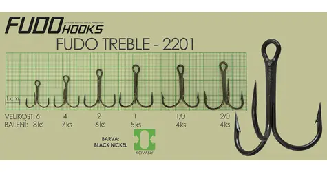 Fudo Hooks Drillinghaken Größe 2/0 / Angelhaken / 4 Stück