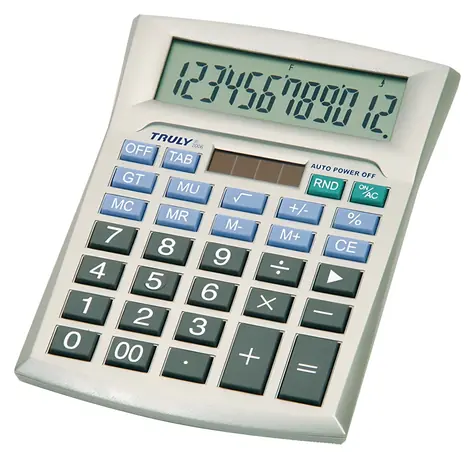 Truly 2006 / Tischrechner / 12-stellige Anzeige / Solar- und Batteriebetrieb