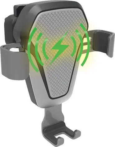 Compass LUKE-V silber / Autohandyhalterung / kabelloses Laden 10W / in das Lüftungsgitter