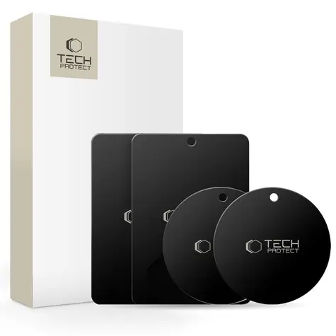 Tech-Protect MetalPlate schwarz / Magnetplatten für Autohalterungen / 4 Stück.