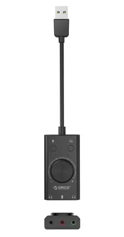 Orico SC2 schwarz / Externe Soundkarte / USB-A / multifunktional
